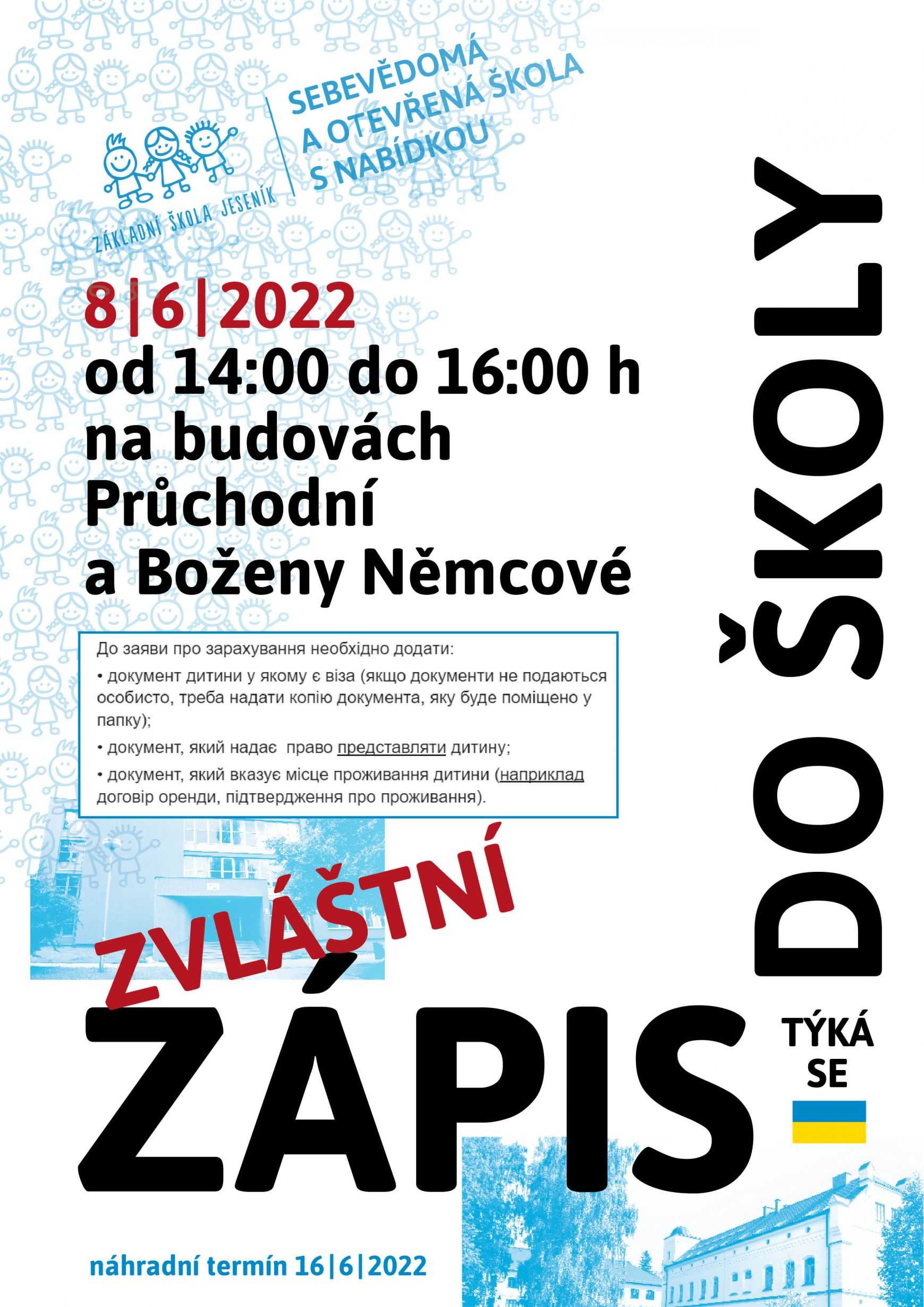JIŽ DNES ZÁPIS PRO UKR ŽÁKY DO 1. TŘÍD
