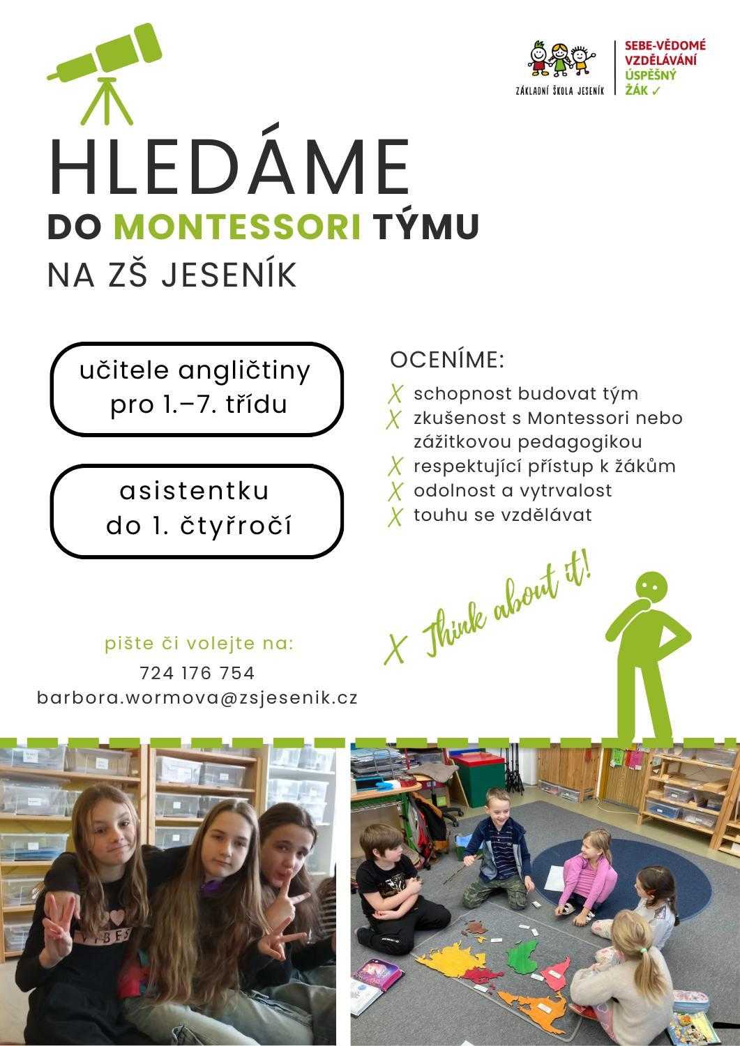 Montessori hledá posily na příští rok!