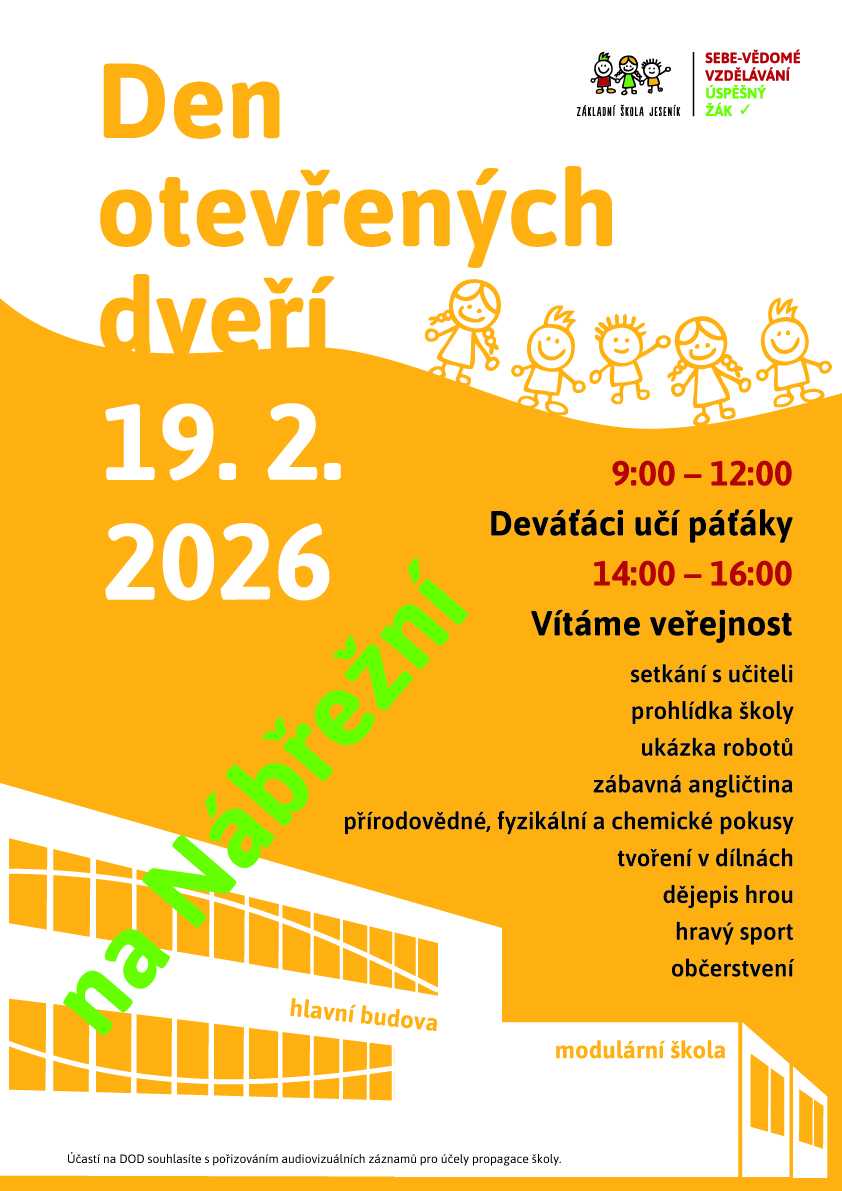 Den otevřených dveří na ZŠ Jeseník – Nábřežní