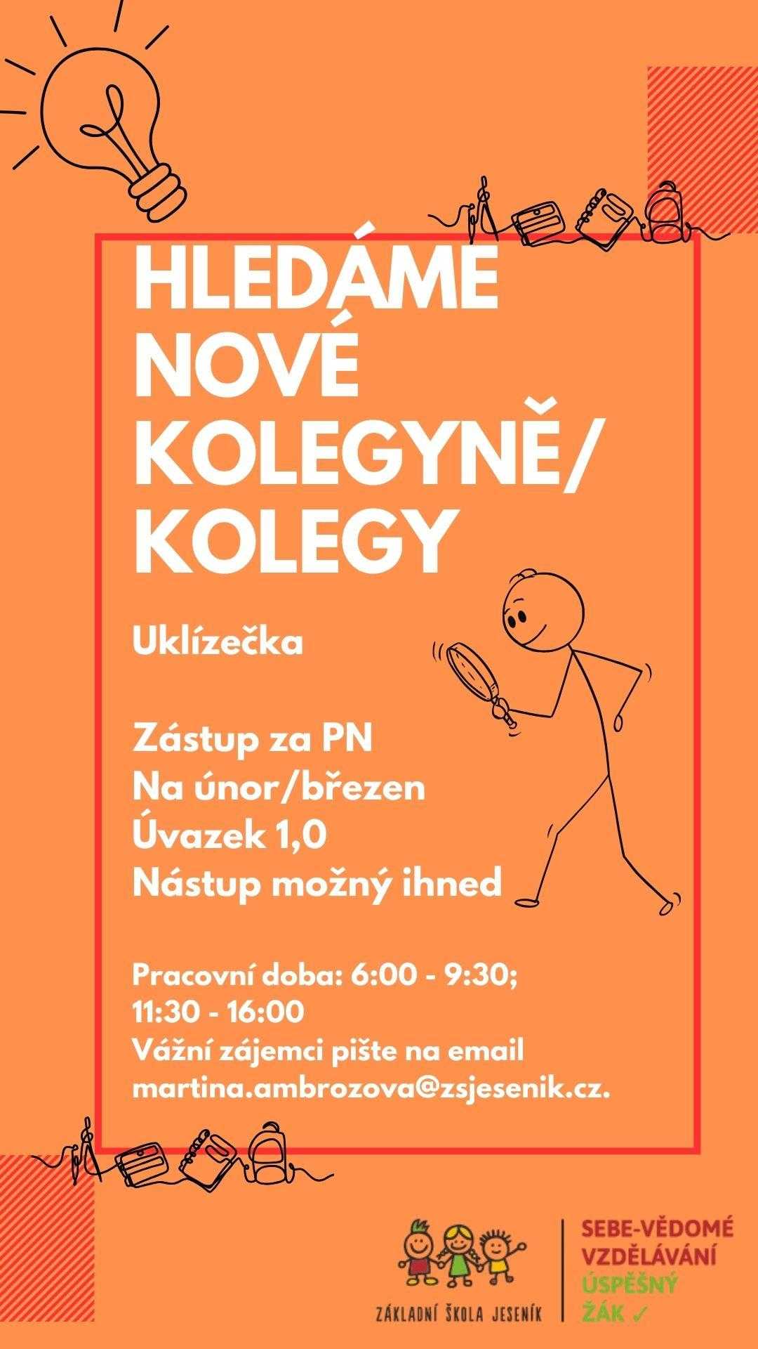 Hledáme uklízečku – zástup za nemoc