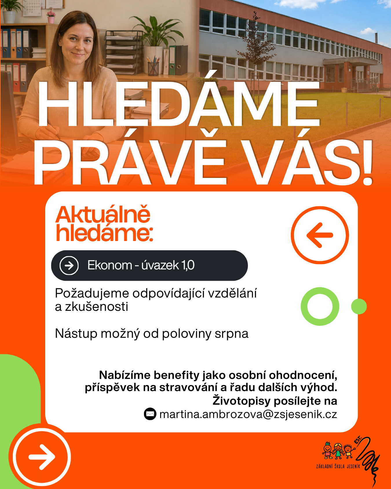 Hledáme ekonoma/ekonomku školy
