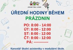 Úřední hodiny během letních prázdnin