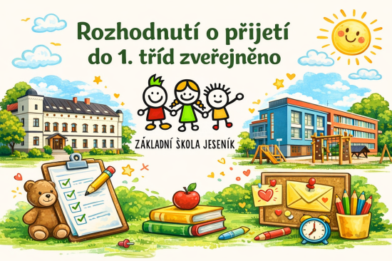 Rozhodnutí o přijetí do 1. tříd zveřejněno