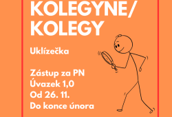 Hledáme uklízečku na zástup (listopad 2025 – únor 2026)
